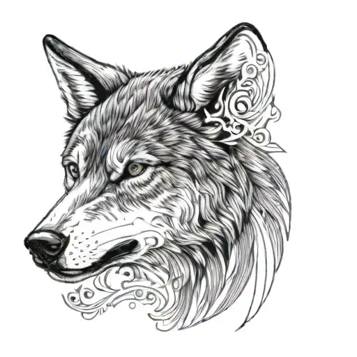 Wolf Head On Sholder