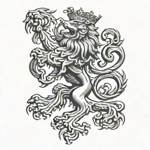 English Irish Scottish Rampant Lion