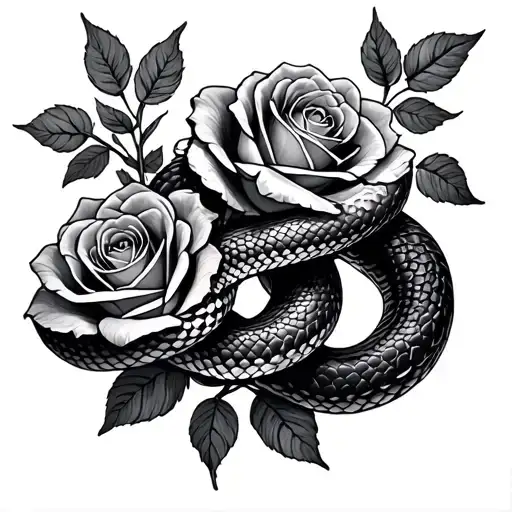 Snake And Roses