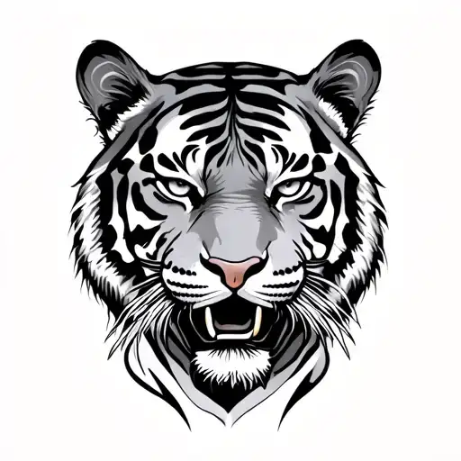 Tiger Head With Worm