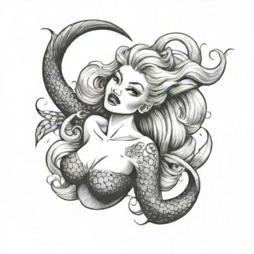 Pinup Blond Mermaid