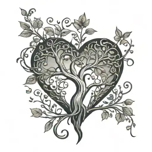 Heart That Grows Into A Tree Of Life Intertwined
