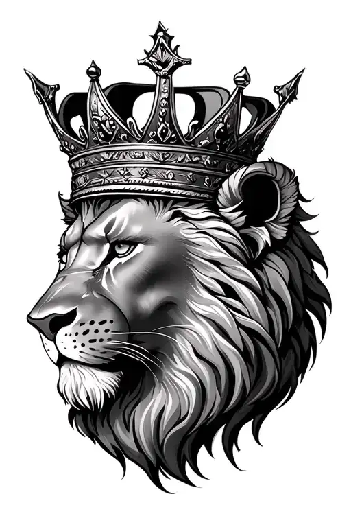 Tete De Lion Wearing A Crown