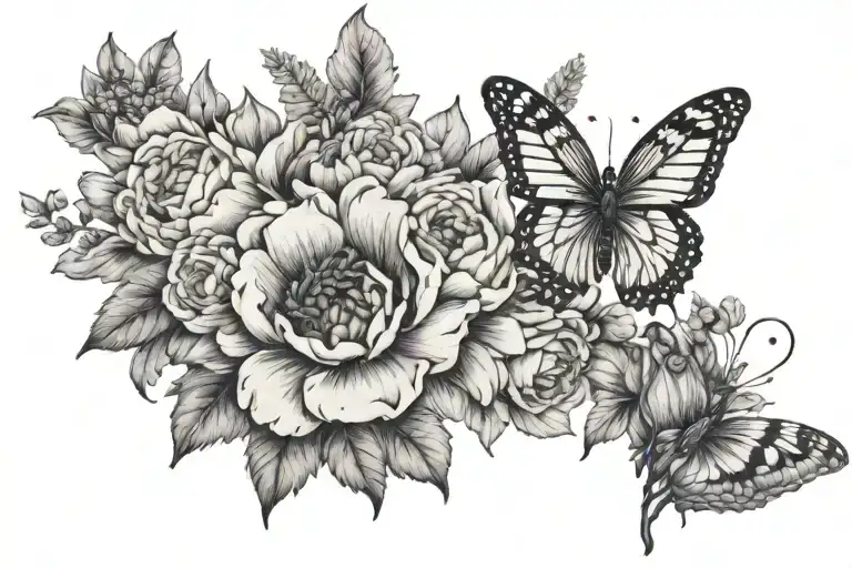 Wrist Bad Arm Band Floral With Sunflowers And Peonies And Small Butterfly And Lavender Or Budlea