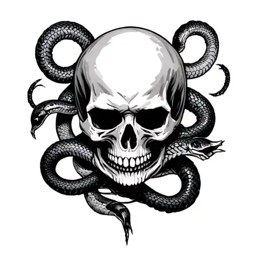 Harry Potter Death Eater Skull And Snakes Around Arm