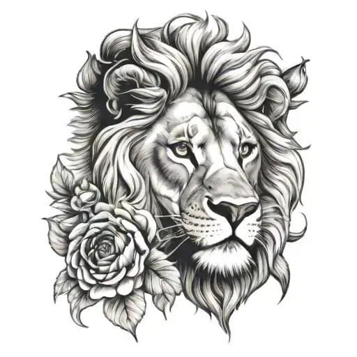 Lion Head Leo Zodiac Sign August Birth Flower