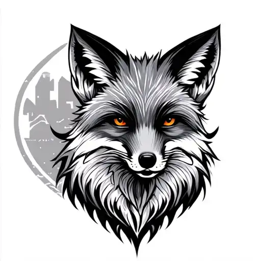 The Landscape Of The Hilly Hill Is Combined With A Fox Or A Sharp Fox