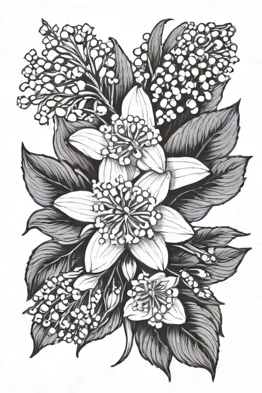 Aster And Lily Of The Valley Small Bouquet