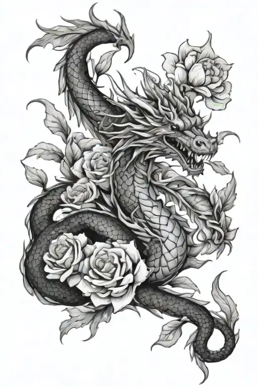 Flowers Lighting Dragon Floral