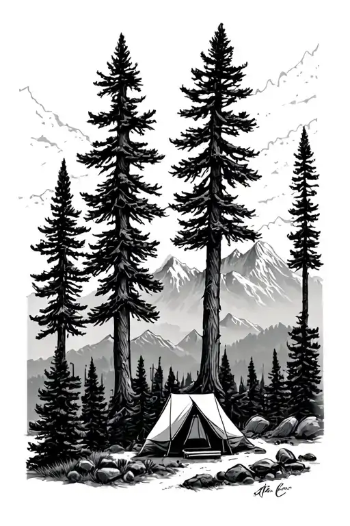 Outdoors Sierra Nevada Mountains Trees Camping Scene Immersed