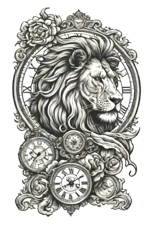 Lion And Time Piece