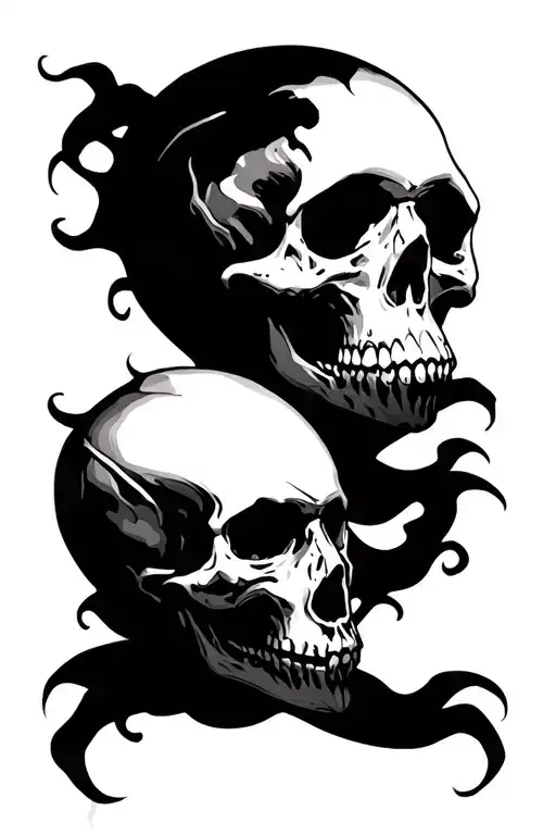 Dark Evil And Twisted Skulls