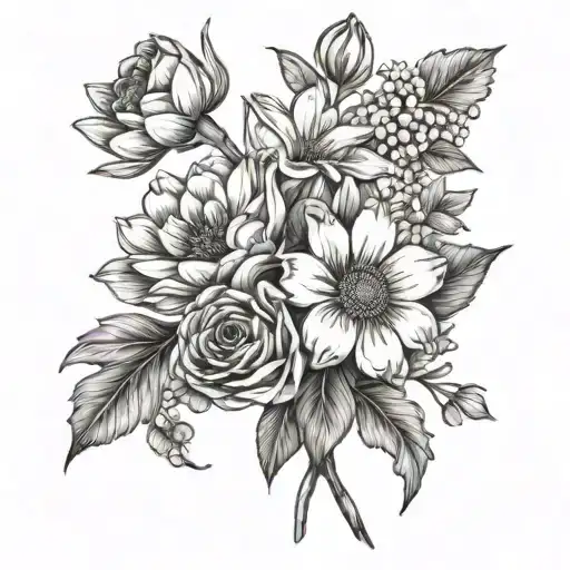 Bouquet Of Birth Flowers