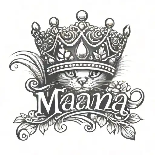 Cat Paw Print And Tiara With The Word Mama