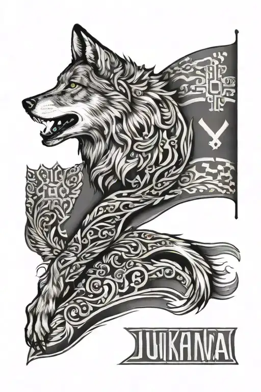 Wolf Parzenica Podhale And The Flag Of Ukraine