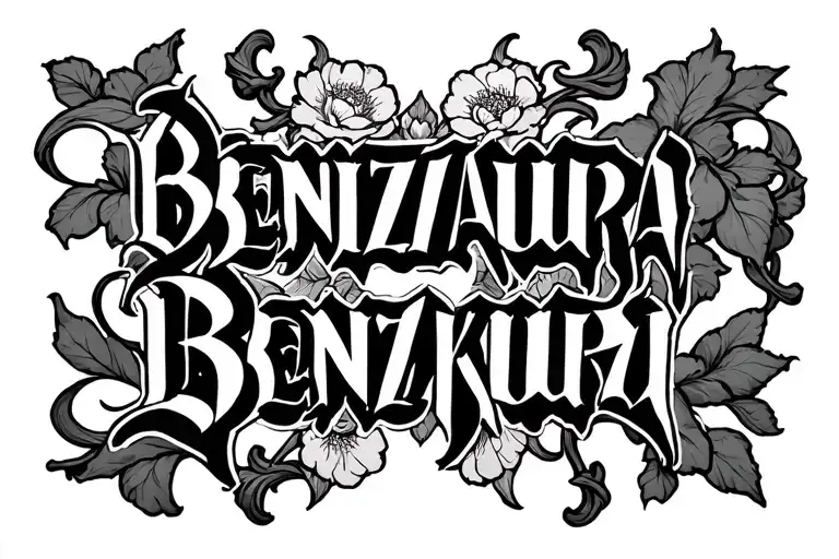 Benizakura Written In Gothic Lettering
