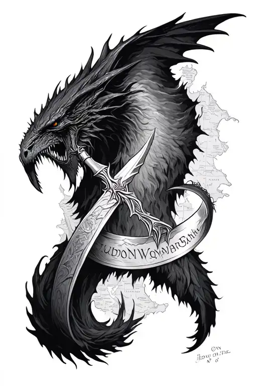 Lord Of The Rings Sleeve Featuring Anduril And Balrog Also Include Map And The Ring