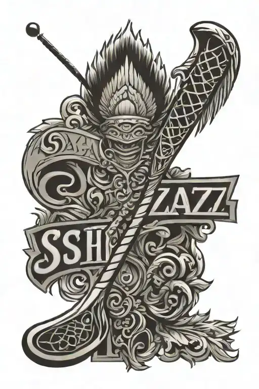 Indian Lacrosse Stick With Engraved Letters A S J H Z E