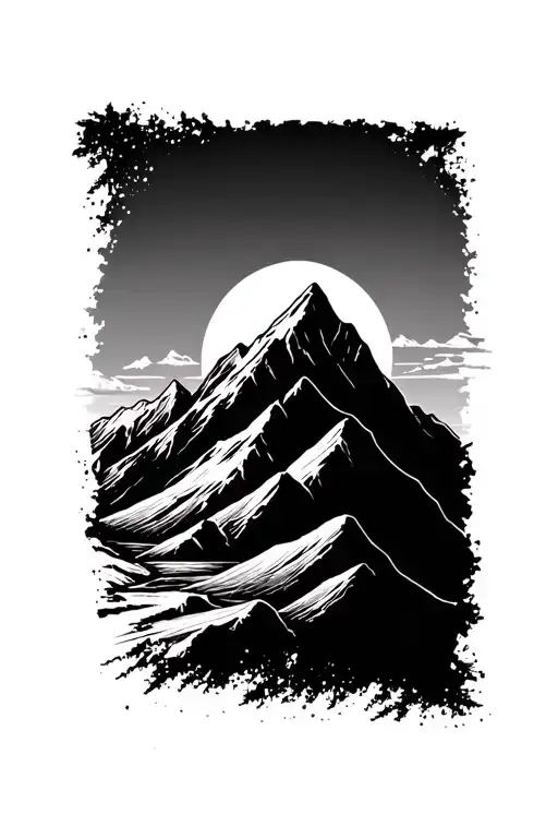 Adventure Mountain Range Silhouette