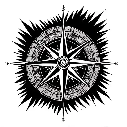 Aztec Compass Palm Tree