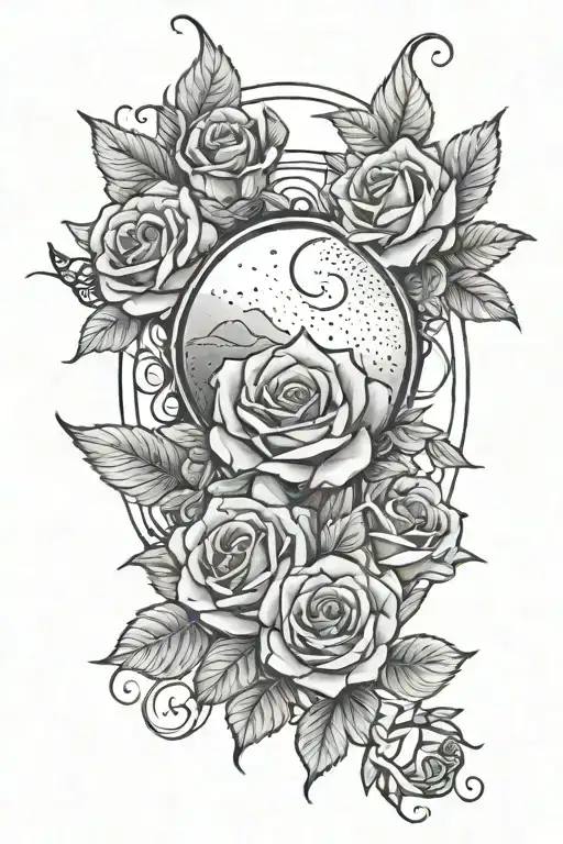 Moon Aries Roses Butter Fly