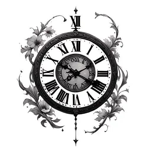 Clock And Roman Numeral Clock Tower