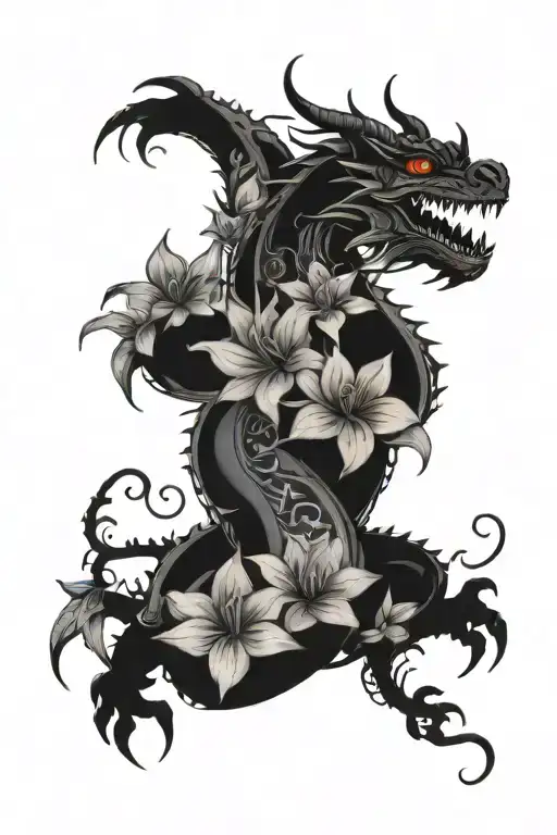 Text Dragon Flowers