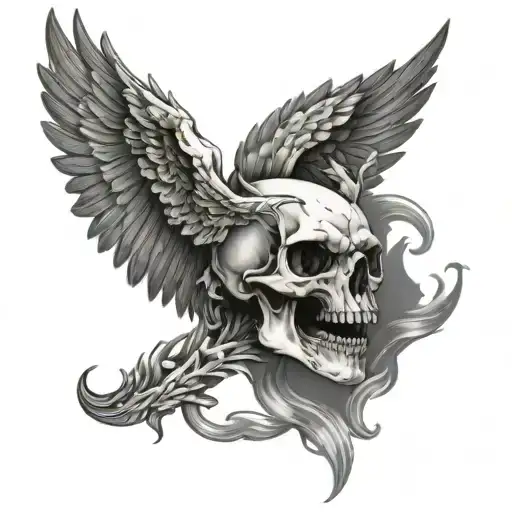 Wings With Wolf Skull