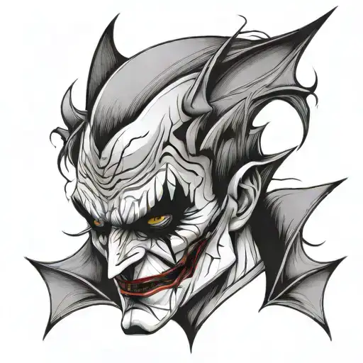 Joker Abstract Head And Batman