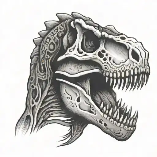 T-rex Skull Face Profile Holding