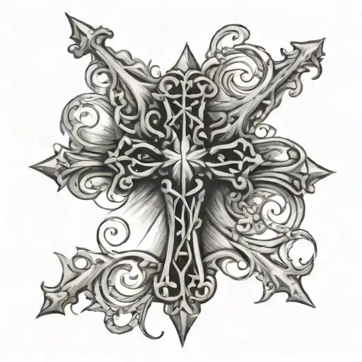 Cross Passing Through A Crown Of Life