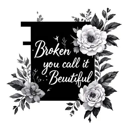 Broken But You Call It Beutiful Writing Floral