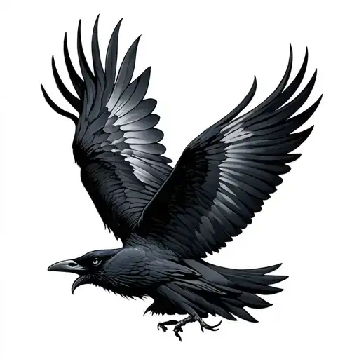 Nordic Raven Flying