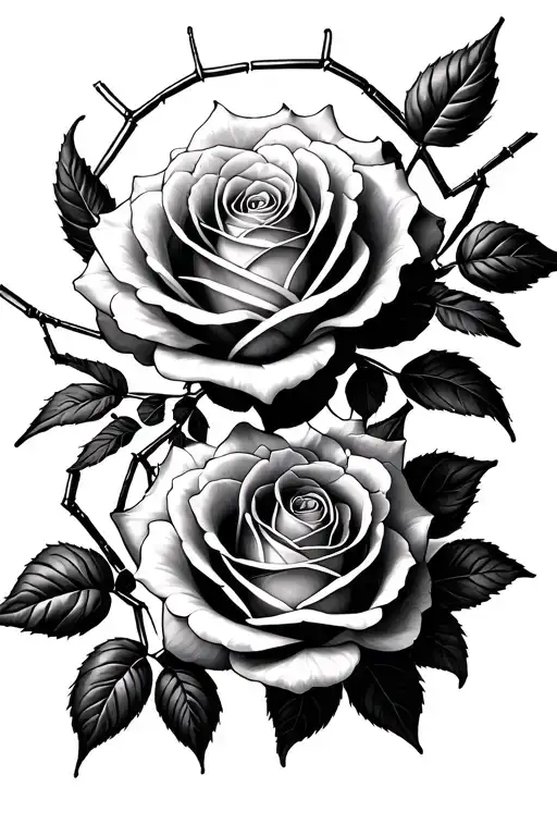 Rose And Spider Weaving A Web