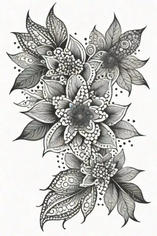 Dots Mandala Abstract Flower