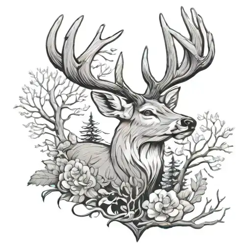 Deer Rack Made Into Nature