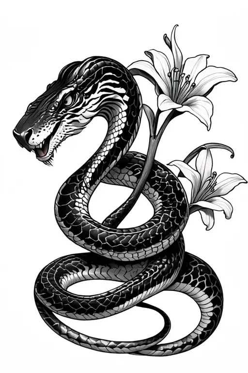 King Cobra With Tiger Lillys
