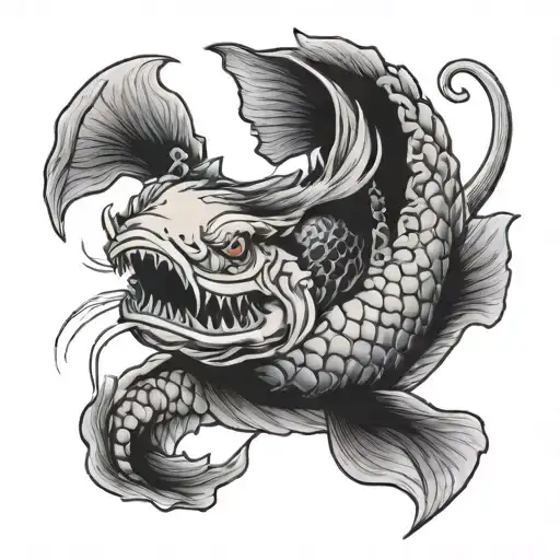 Koi Fish Swimming Into A Cats Teeth