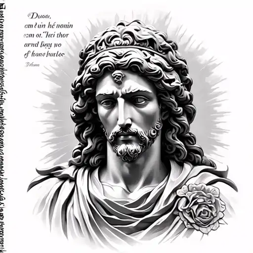 Statue And Latin Bible Verse