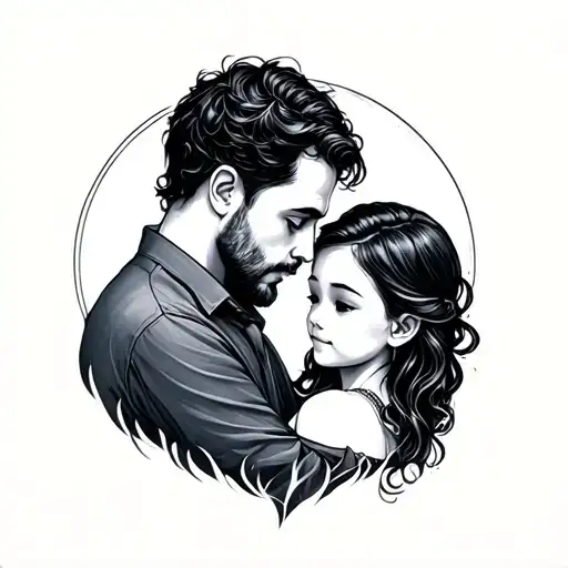 Father In Haven And Daughter