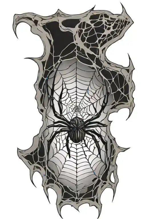 Spider With Webs Surrounding