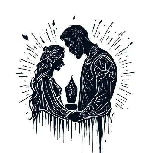 Father In Haven And Daughter Symbol Small