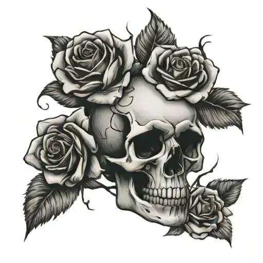 Skull And Rose