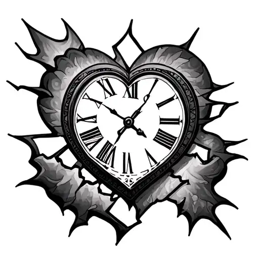 Broken Heart Clock Tower Surrounded