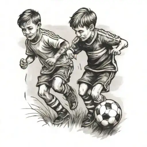 2 Kids Playing Football