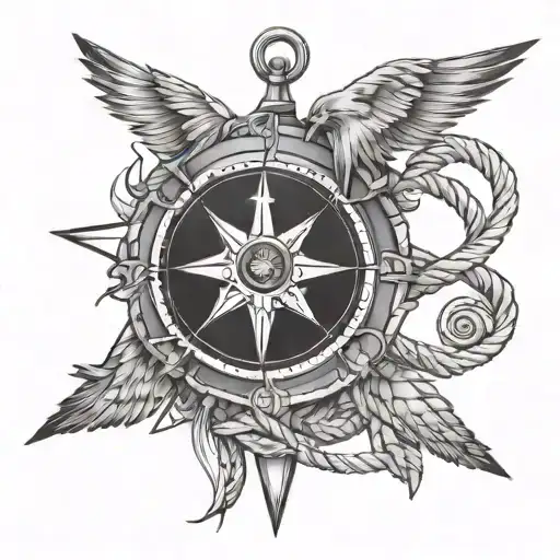 Bird Compass Rope Ship