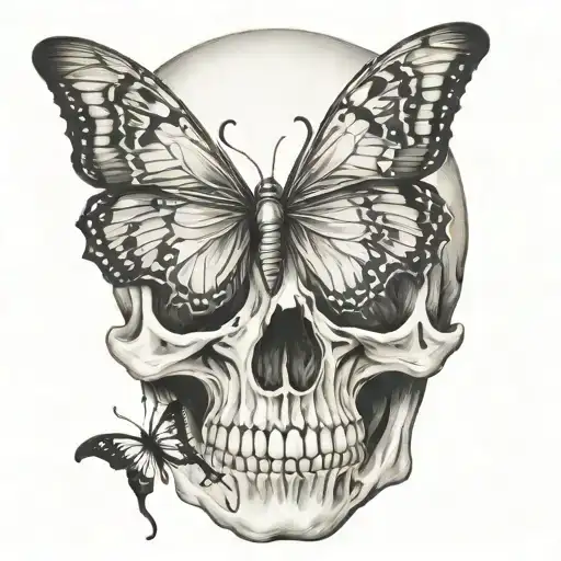 Skull And Butterflies