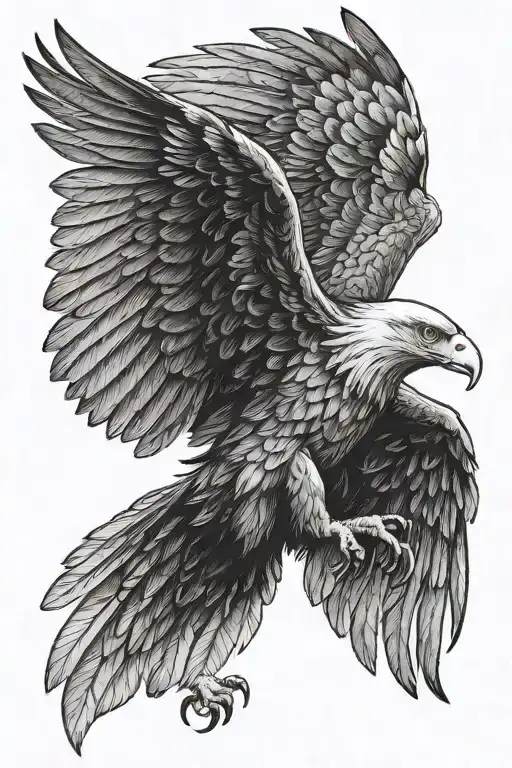 Eagle With Open Wings