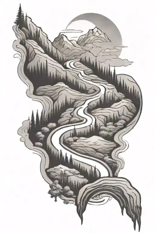 Winding Road On Mountain