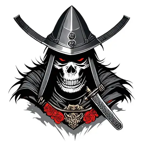Samurai With Skull